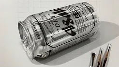 鉛筆画_スーパードライ缶